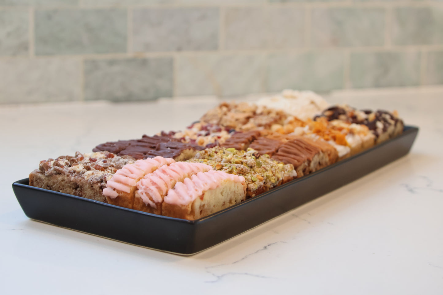 Thirty Piece Black Ceramic Tray